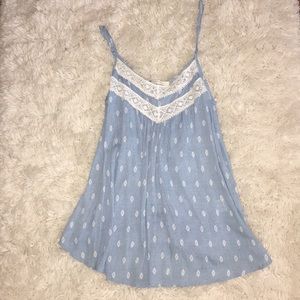 Blue and white flowy top!